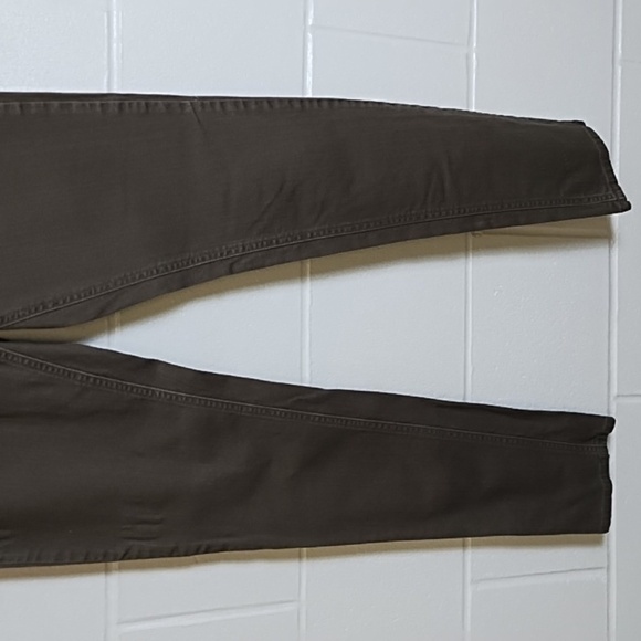 Olive Green Grey Stretch Skinny Jeans with Brass Back Pocket Detail - Picture 3 of 13